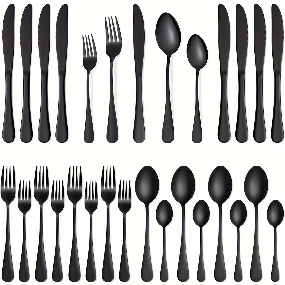 Juego de 12 tenedores de cena de acero inoxidable, 8 pulgadas, 18/0  tenedores de mesa grandes para ensalada, filete y espaguetis