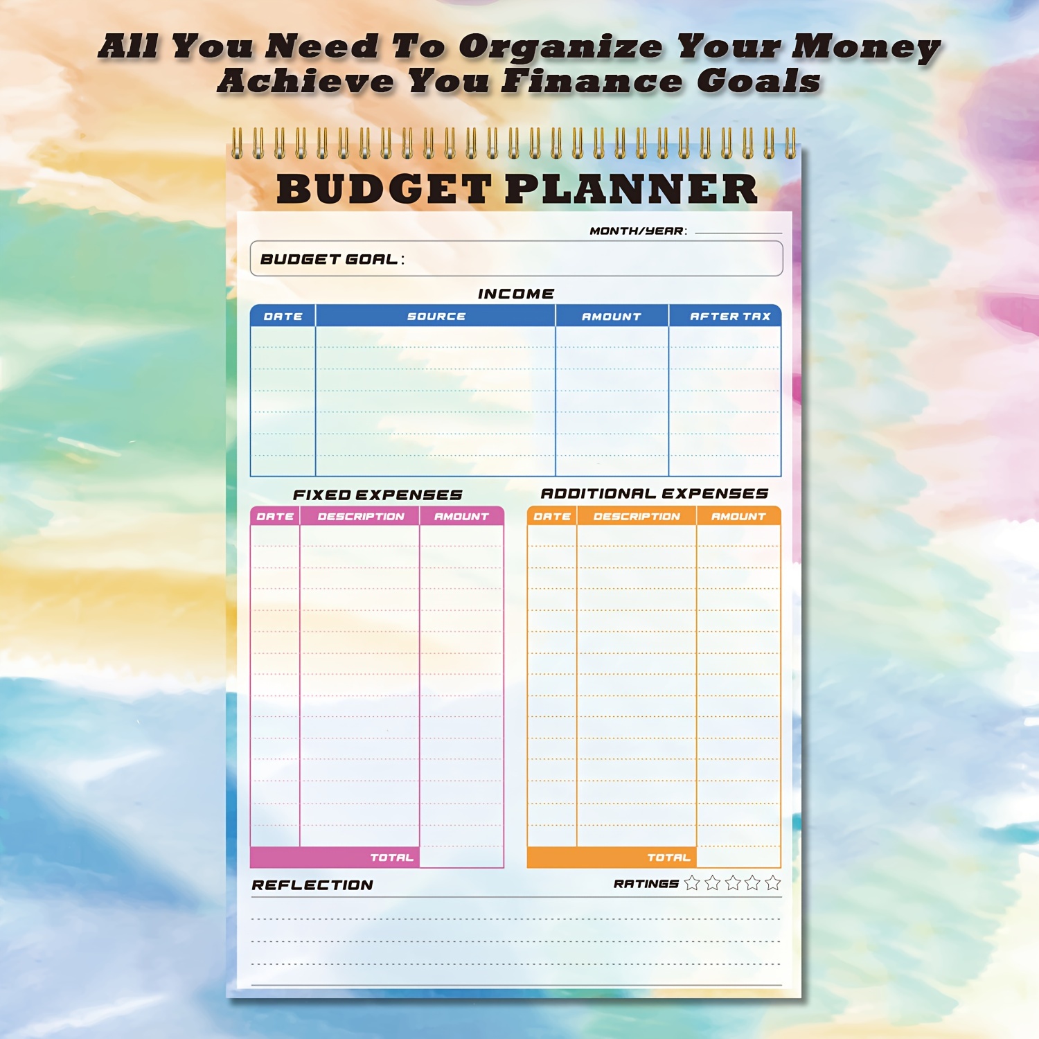 1 Pieza Planificador Presupuesto Organizador Dinero Libro - Temu