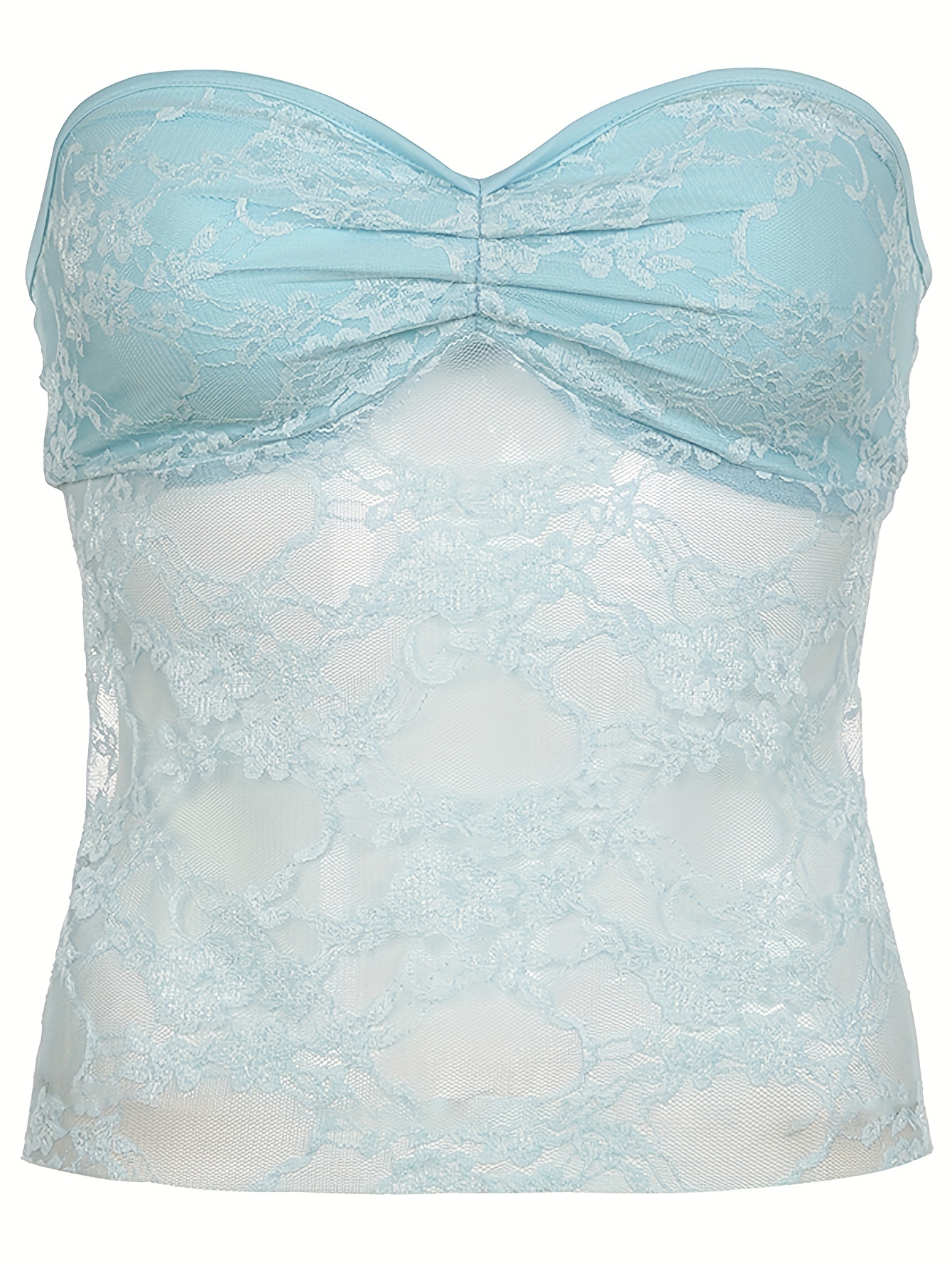 LACE TUBE TOP BLUE