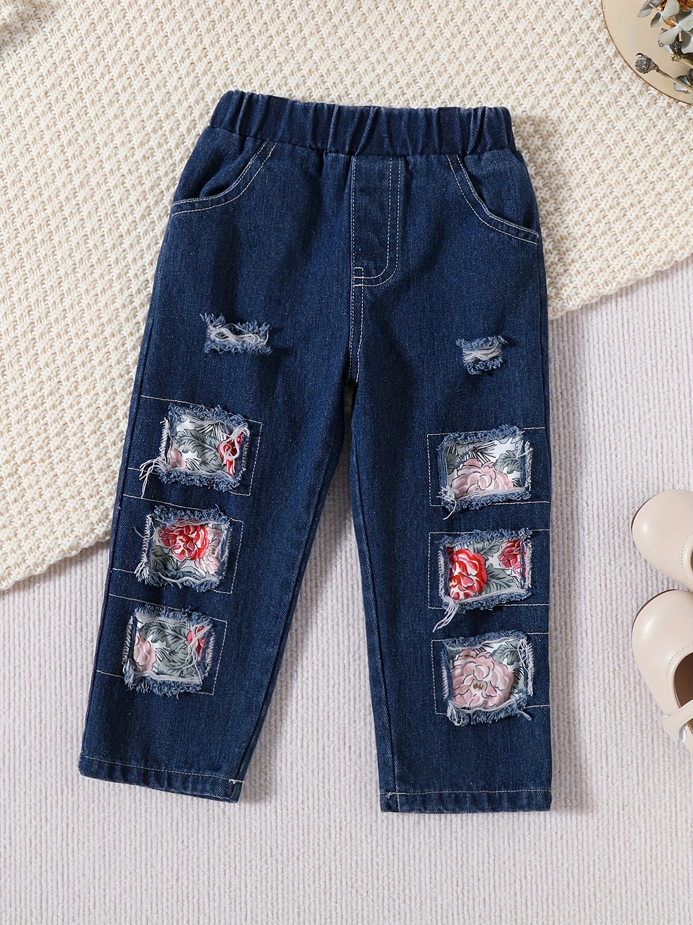 Toddler Baby Girls Cute Tunic Dress Top Stylish Ripped Jeans - Temu Belgium