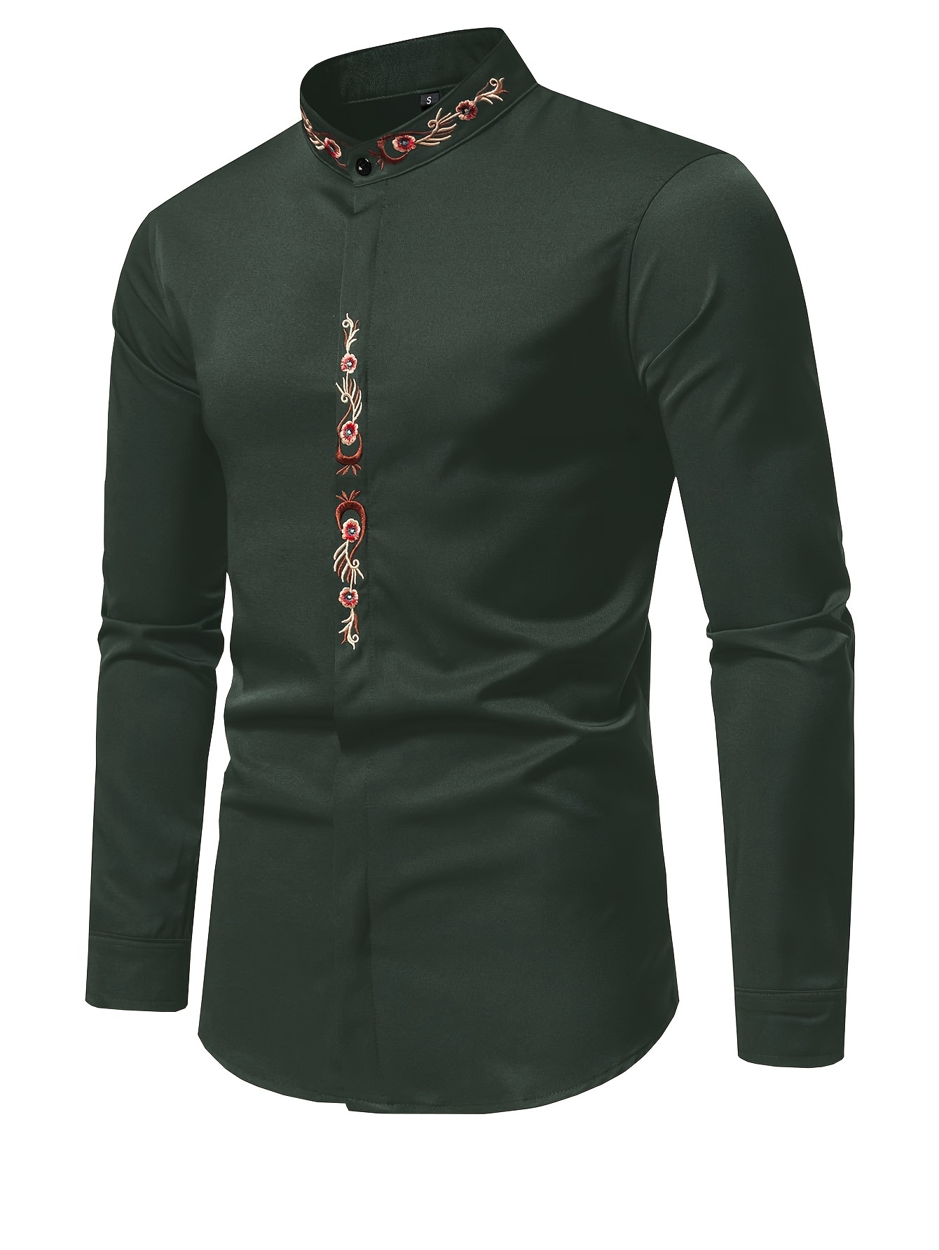 Men's Henley Collar Long Sleeve Cotton T Shirt - Temu