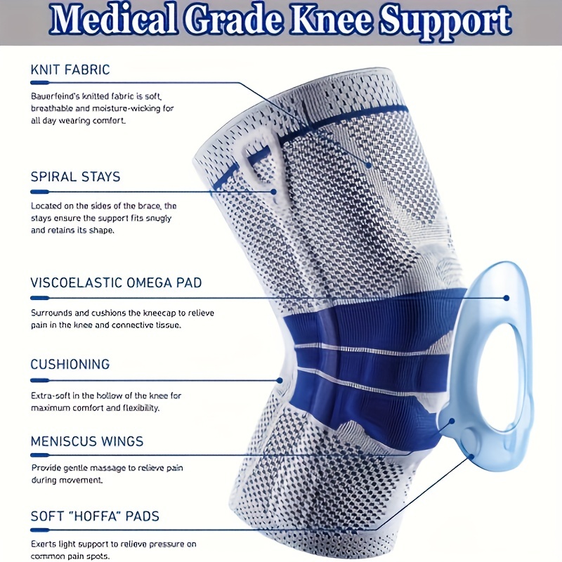 Top Knee Support With Silicone Patella Pad & Flexible Side Stays