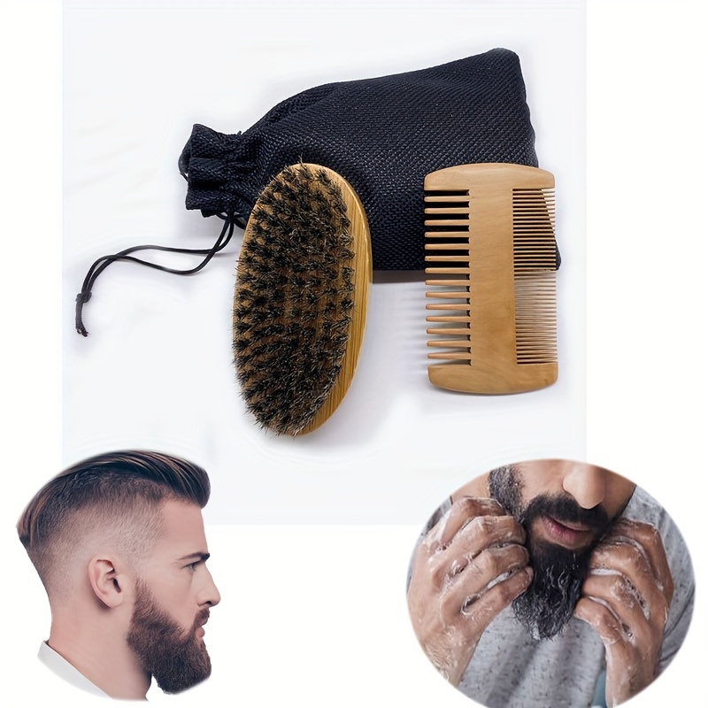 Kit brosse à cheveux bébé en bois + peigne double face