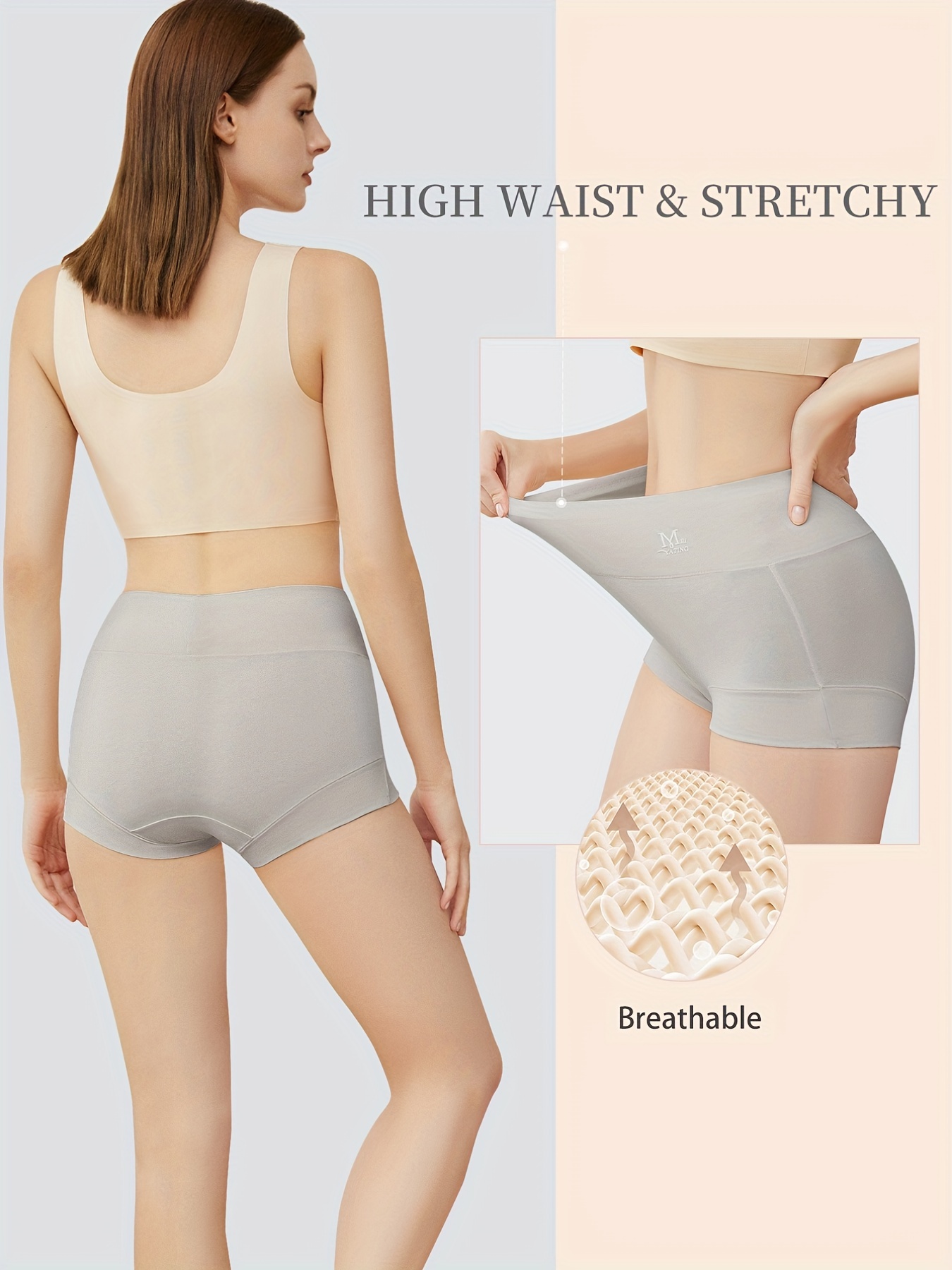 Summer Stretch Women Panties High Waist Tight Short Underwear