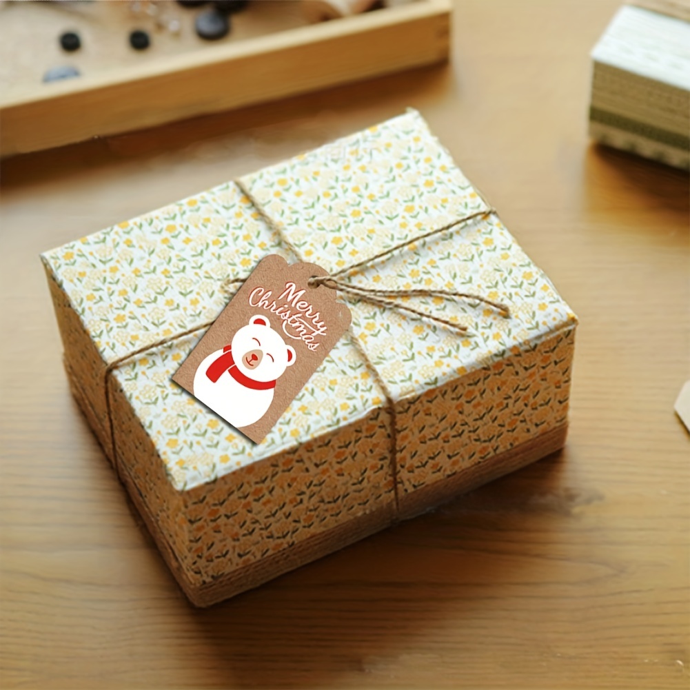 jijAcraft 100 etiquetas de amor hechas a mano, 100 etiquetas de regalo de  papel kraft con cuerda, hechas con etiquetas de envoltura de regalo de  amor