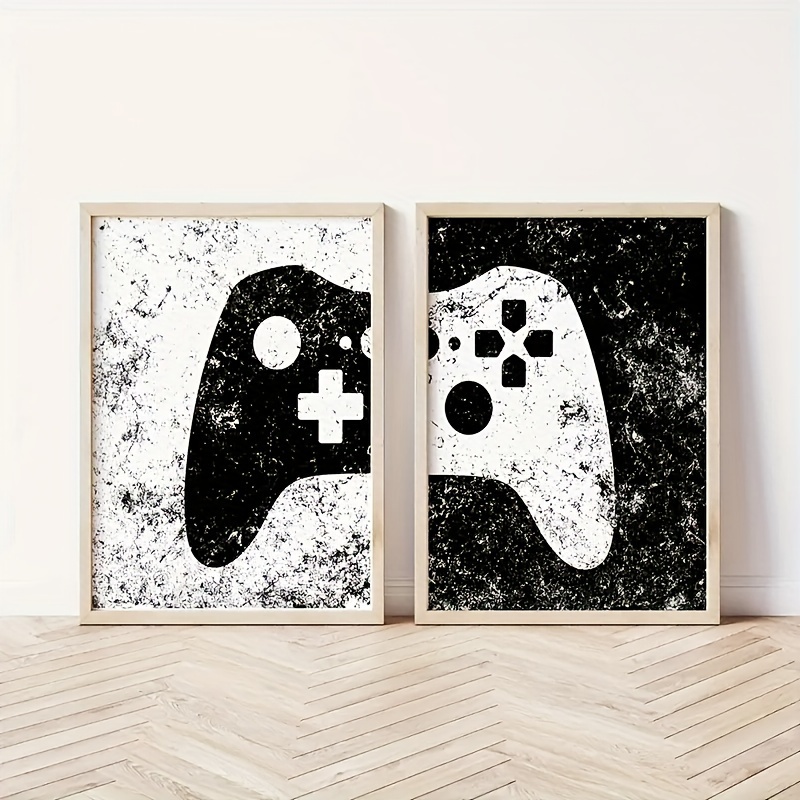 4 Panel Video Game Inspired Quotes Poster Canvas Black White Red Font  Gaming room Wall Decor Boy's Room Wall Art Boyfriend Gift No Frame tableau  mural