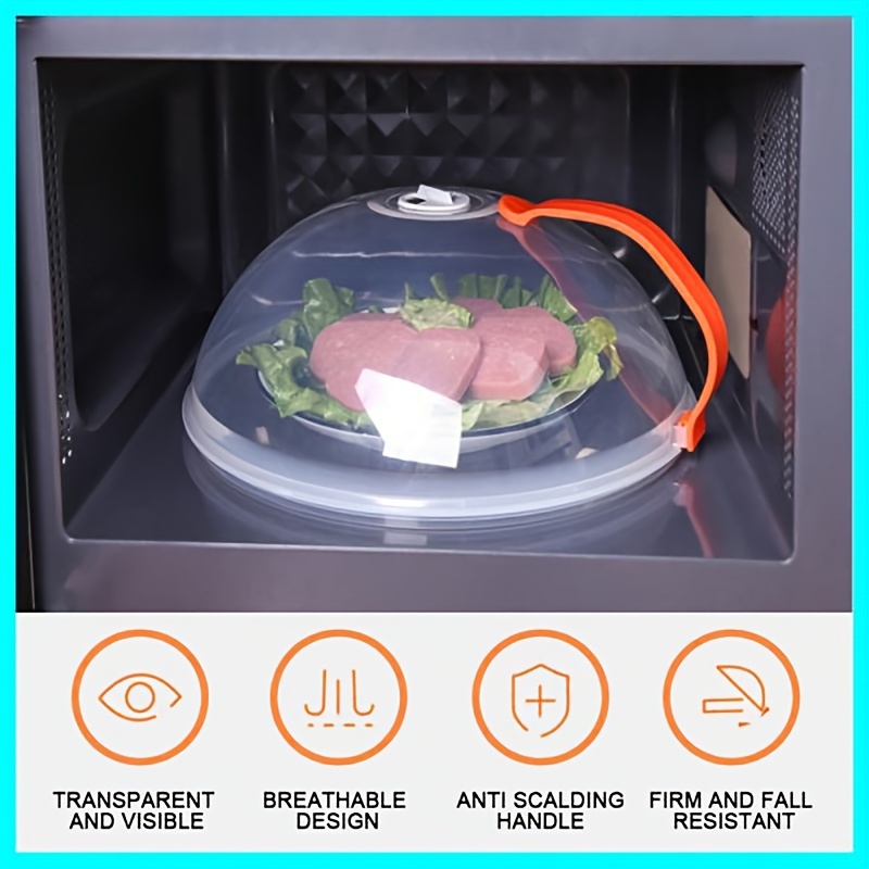 1pc transparent microwave oven cover uncharged pp material splash proof glass lid for food heating suitable for all microwave ovens details 2