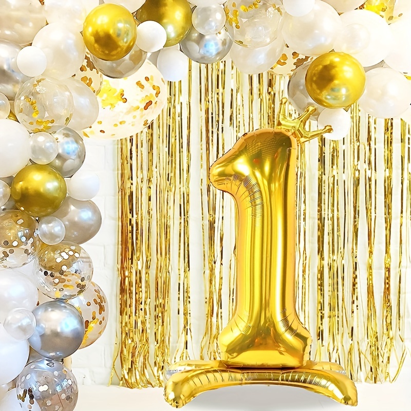 Globos gigantes dorados del número 32, 40 pulgadas, decoraciones de  cumpleaños de felicitación a 32 para mujer, globos dorados del número 32