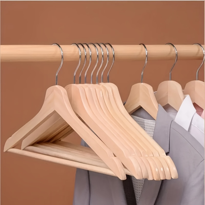 Wooden Hangers - Non-slip Wood Clothes Hanger For Suits, Pants, Jackets - Heavy  Duty Clothing Hanger Set - Coat Hangers For Closet - Natural For Clothing  Stores - Temu