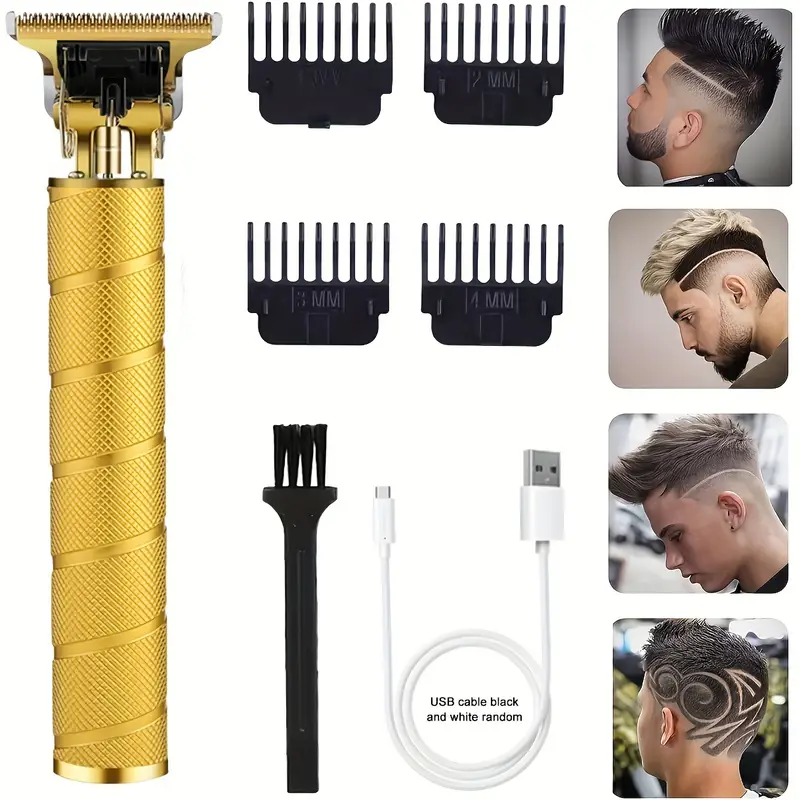 Professional Electric T Blade Cordless Hair Trimmer with Guide Combs