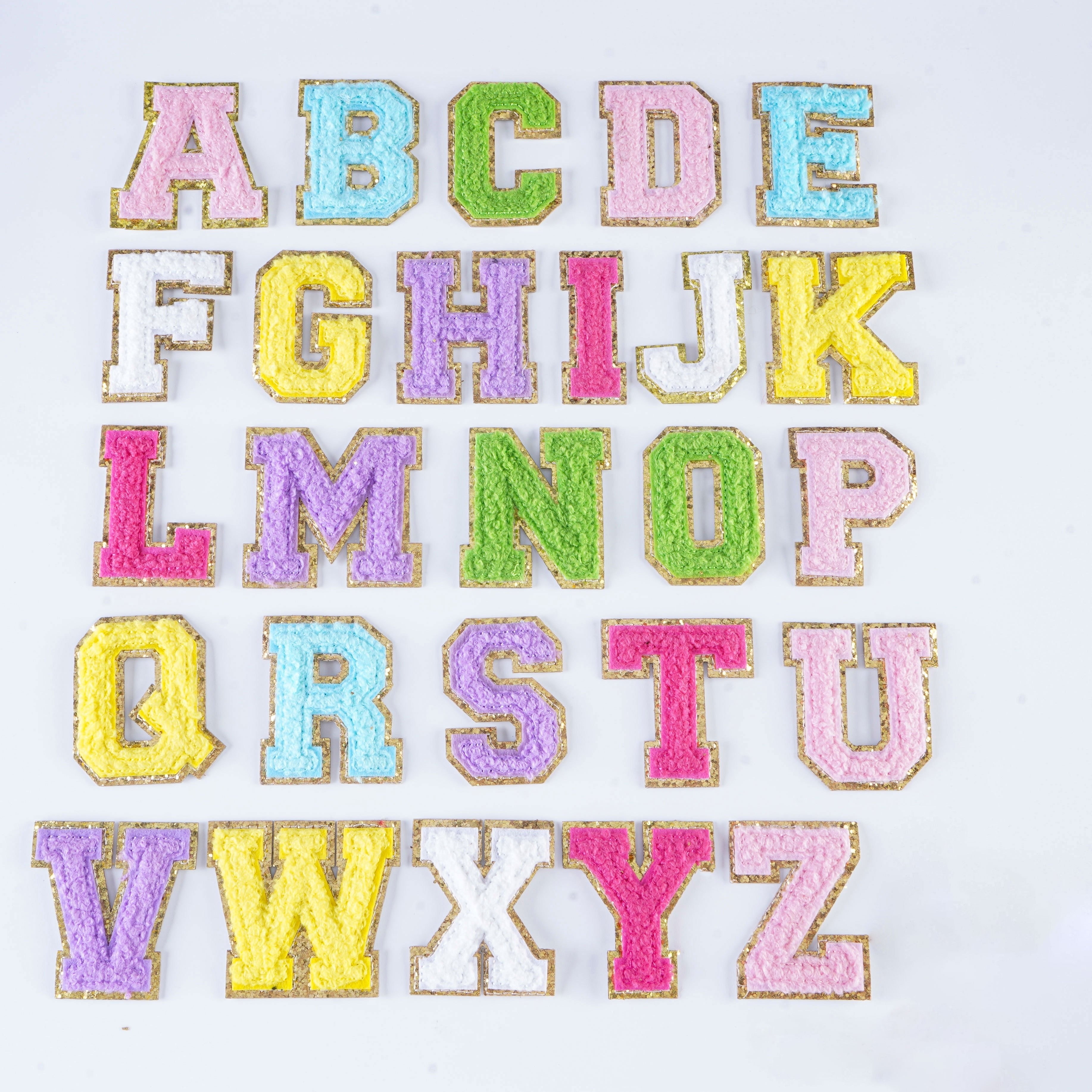 6 Sets Alphabet Applique Patch Foam Stickers Letters Letter