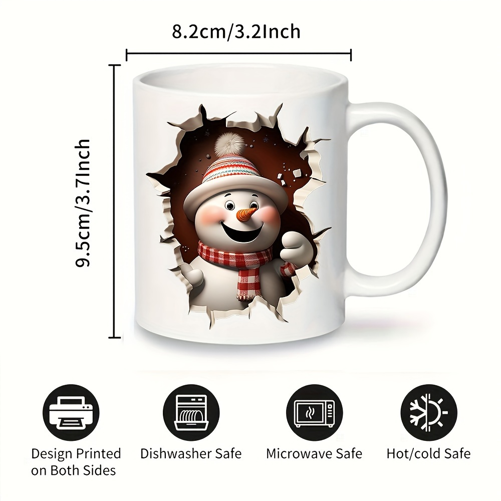 3D Santa Mug, Christmas Mug, 3D Santa Claus 11oz 15oz Coffee Cup 3D  Christmas Mug