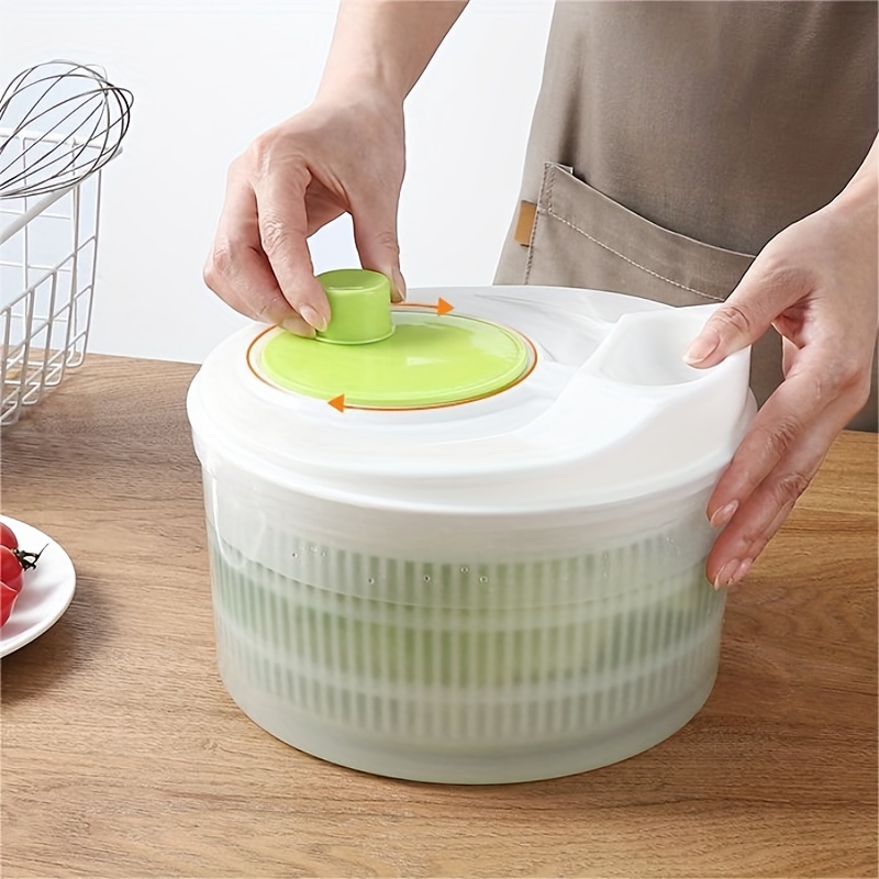 Salad Spinner, Vegetable Washer With Bowl, Fruits Vegetables Drainer Salad  Dehydrator Plastic Manual Cleaning Basket Kitchen Accessory Large Capacity  Essential Kitchen Gadgets For The Home - Temu