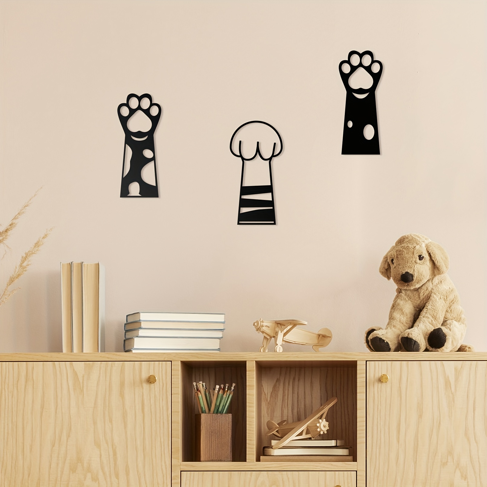 Love, Paw Print Wall Decor, Black Metal Art, Dog Room Accessories  Decoration, For Dog Lovers Metal Wall Decor - Temu