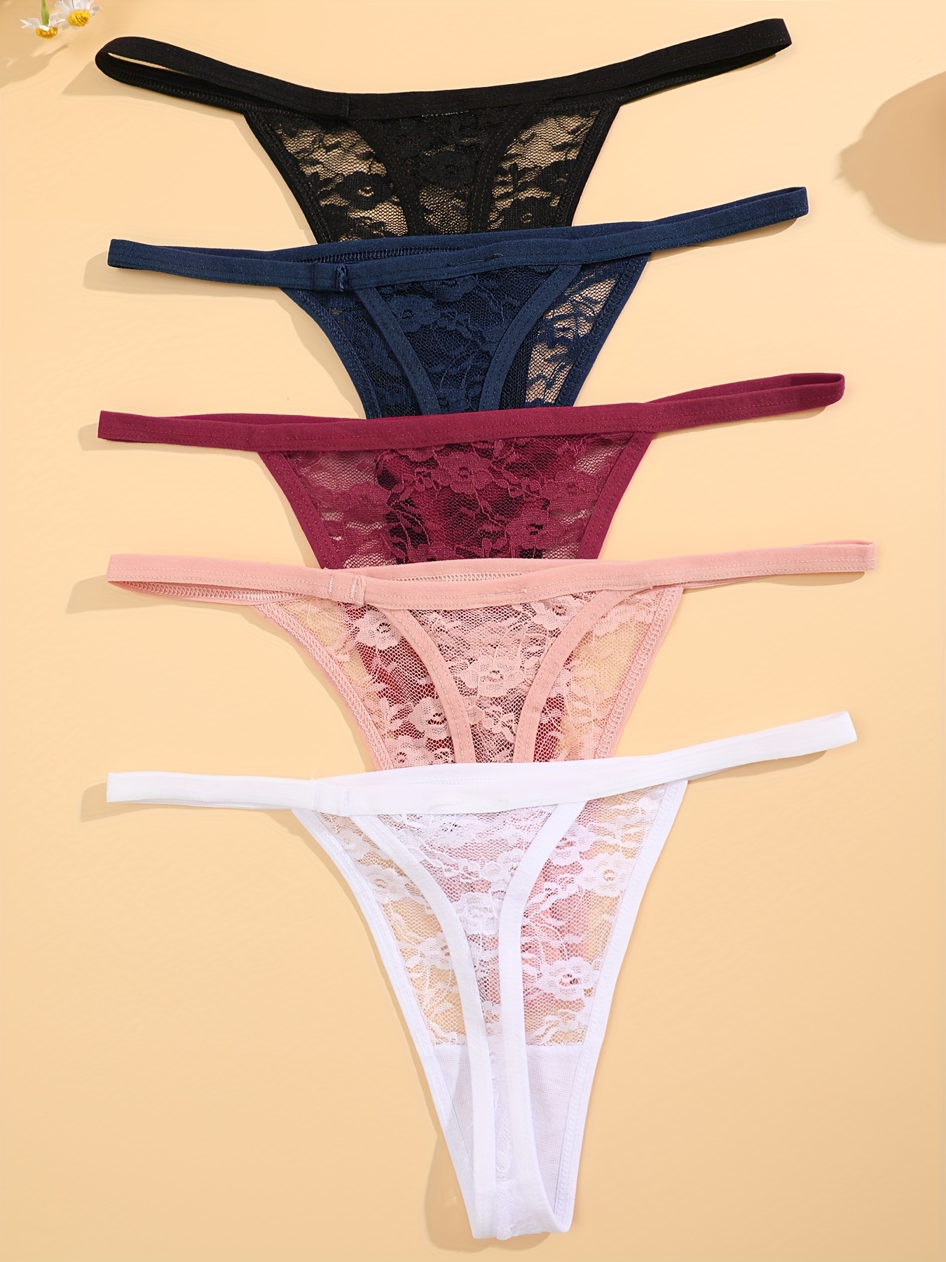 6pack Women's Lace Thong Panty