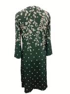 floral print simple dress casual v neck long sleeve dress womens clothing