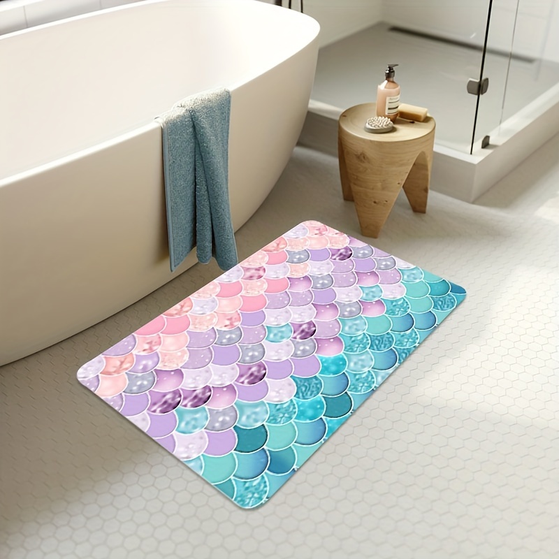 1pc Mermaid Scales Bathroom Rug for Toilet/Living Room