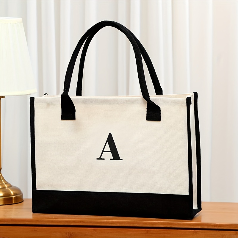 Letter Canvas Handbag Eco Friendly Bag for Beach Camping and Picnic