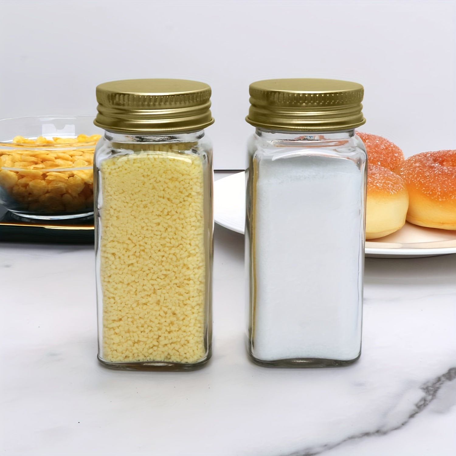 4 Oz 120ml Clear Square Glass Spice Jar Glass Bottles for Salt Pepper  Seasoning Storage with Shaker Tops Silver Metal Lid - China Glass Spice Jars  and Condiment Bottle price