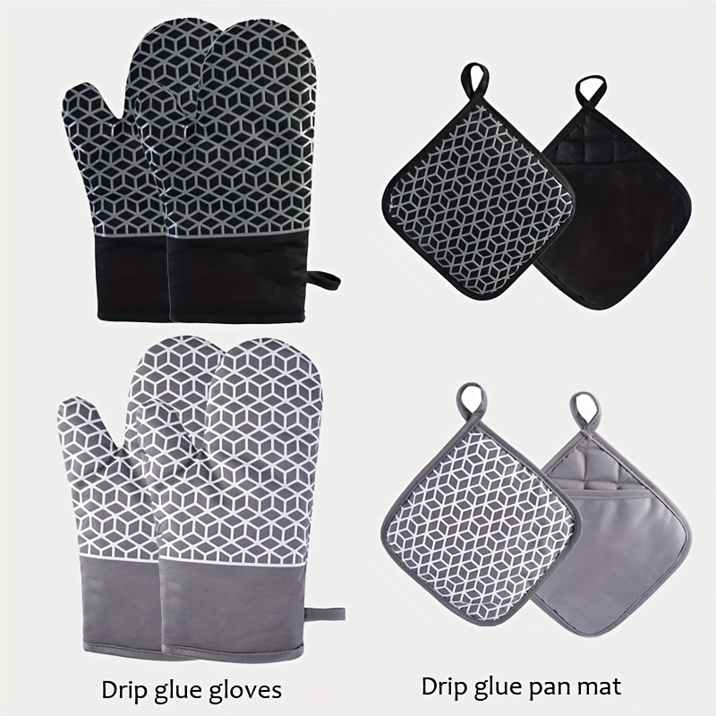 Kitchen Heat Insulation Gloves Silicone High Temperature - Temu