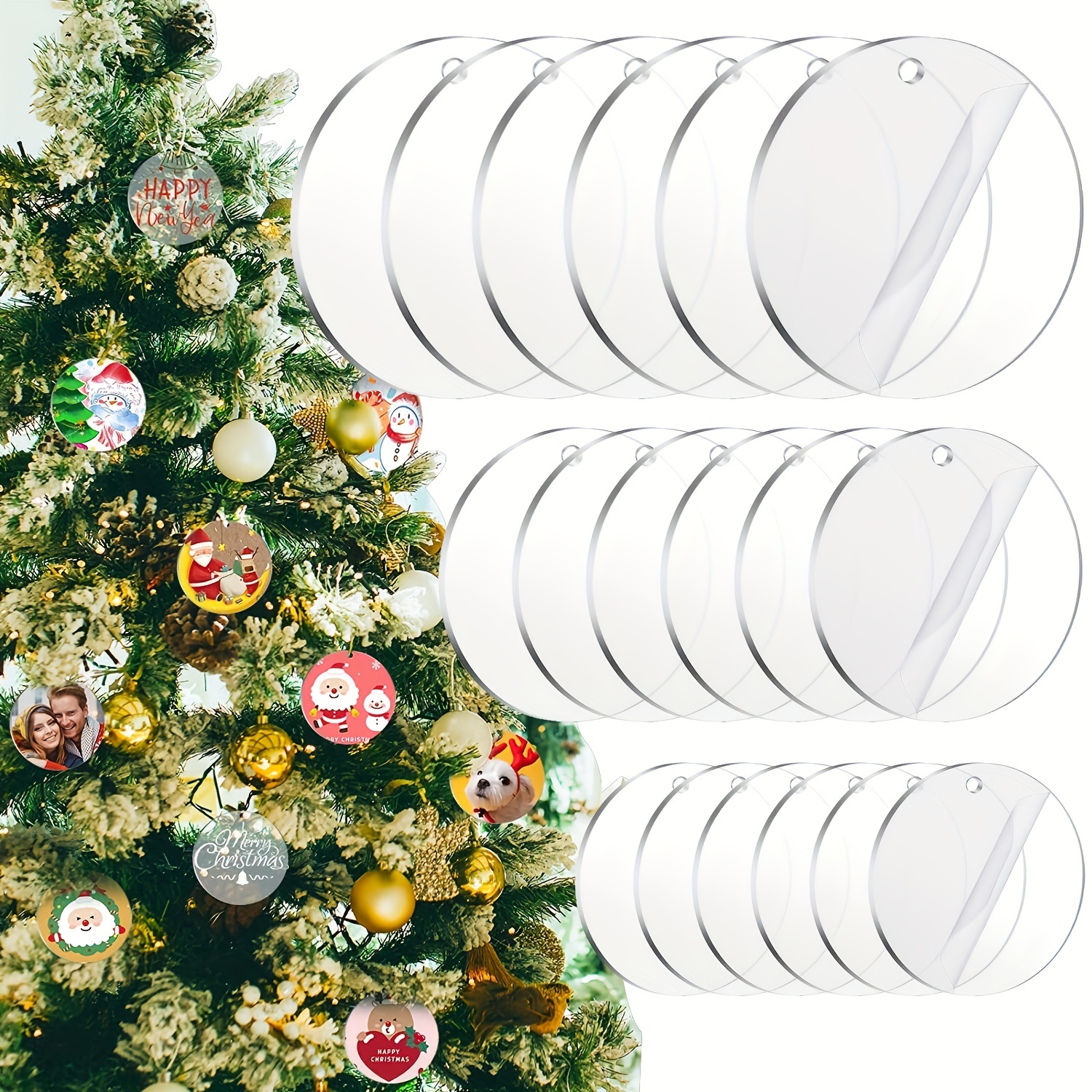 Clear Round Acrylic Ornaments Clear Acrylic Christmas - Temu