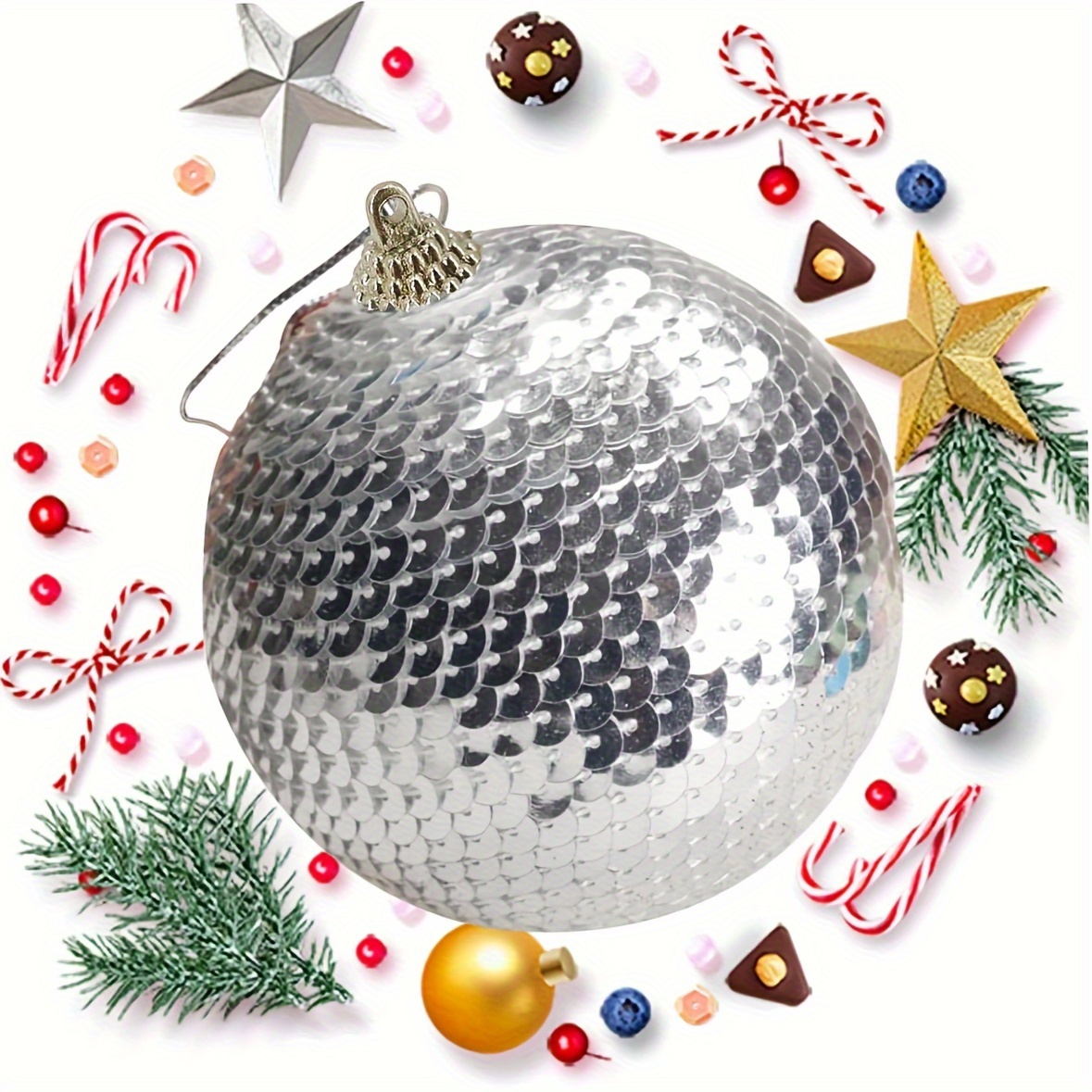 Christmas Ball Ornaments Glitter Sequin Foam Ball - Temu