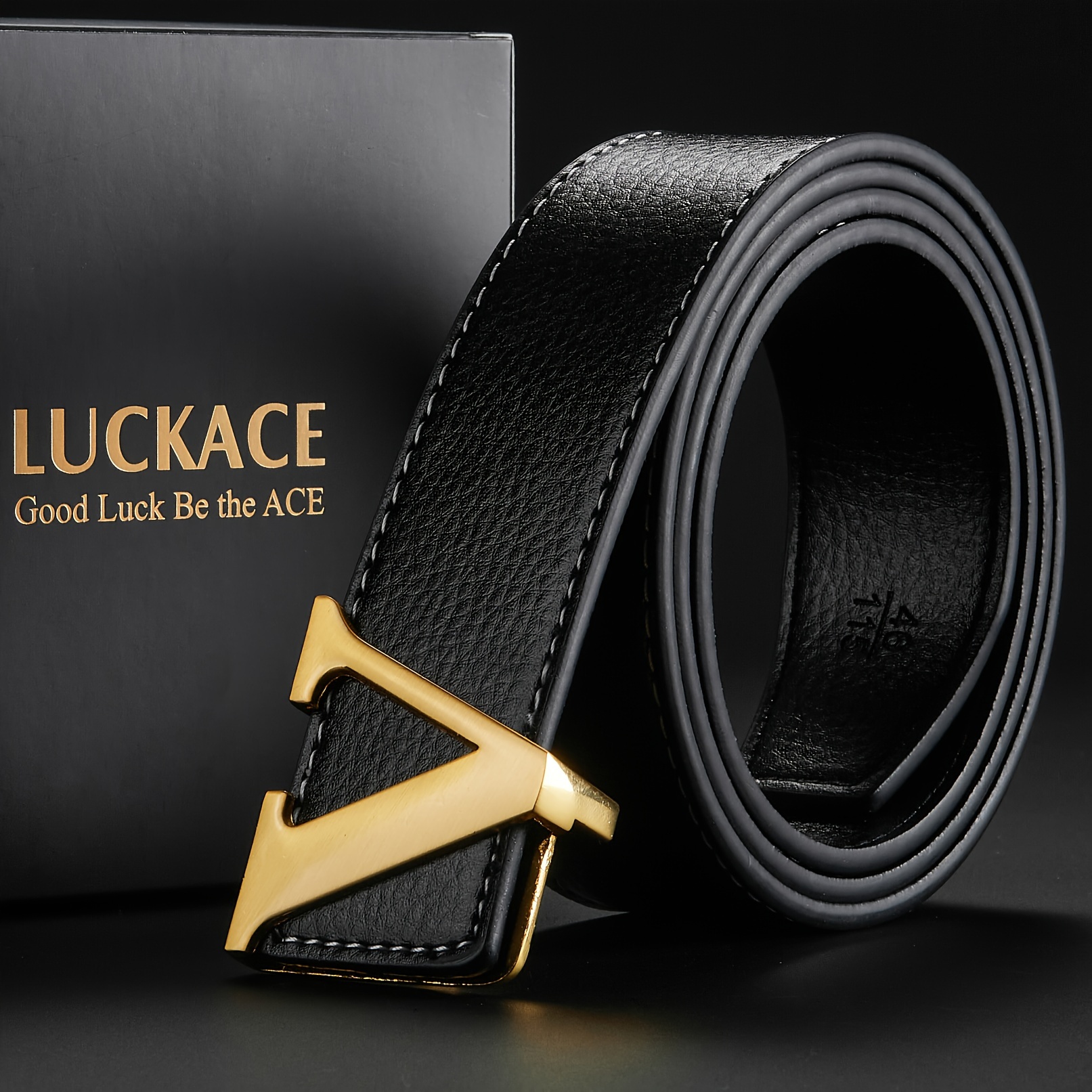 Alloy Black Fashionable Belt, Men's New Fashion Luxury Letter Smooth Buckle Belts Leather Gifts Waistband Band for Men,Women Belts,Temu