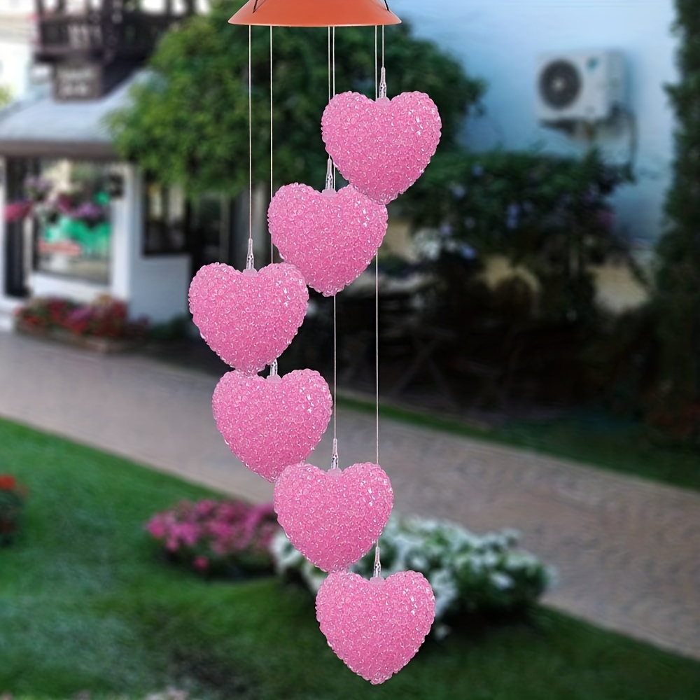  Heart Shape Wind Chimes for Garden, Gifts for Mom