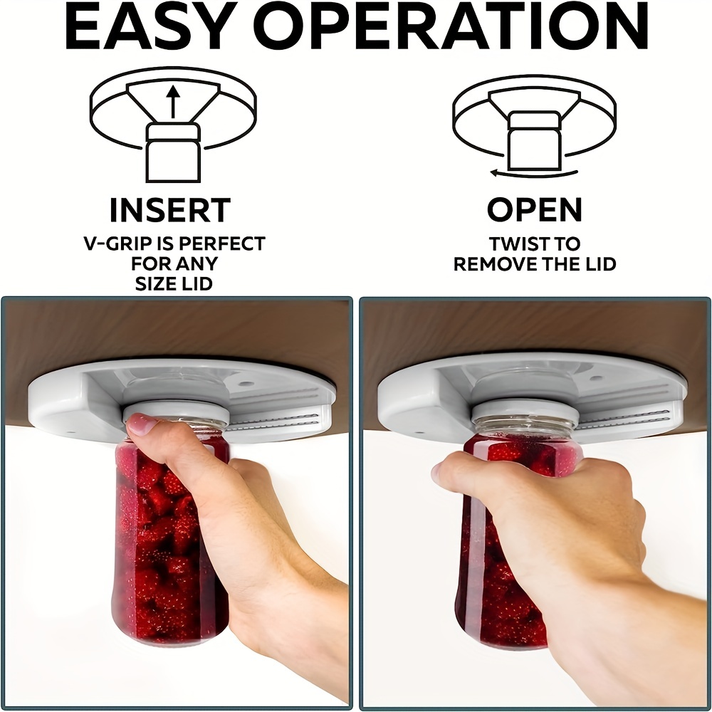 Bottle Opener, Can Opener, Under Countertop Jar Opener, Round Can