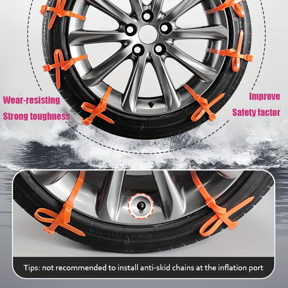 12pcs Car Snow Chains Non Slip Cable Tie Anti skid Nylon Tire Chains