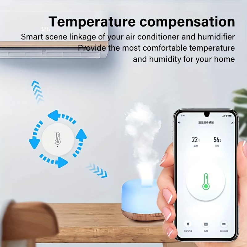 Graffiti Smart Zigbee Temperature And Humidity Meter Sensor - Temu