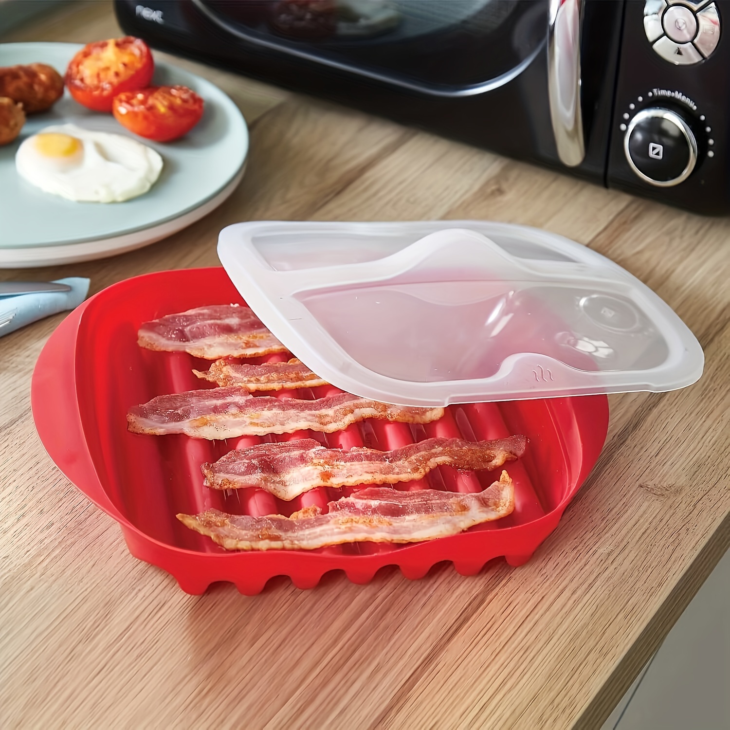 Microwave Bacon Maker Microwavable Bacon Grill Bacon - Temu