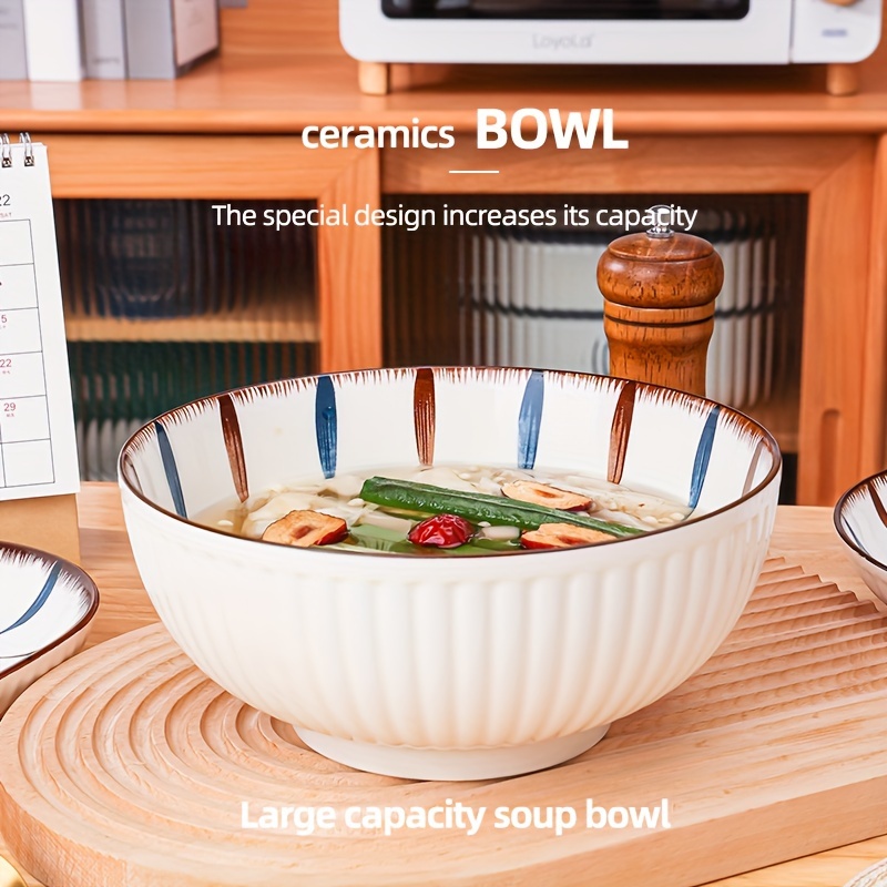 1pc 12 Extra Large Mixing Bowl, 90oz / 162oz Ceramic Salad Mixing Bowl,  Suitable For Kitchen, Party, Dinner, Banquet, Fruit Nut Bowl, Home Kitchen  Su