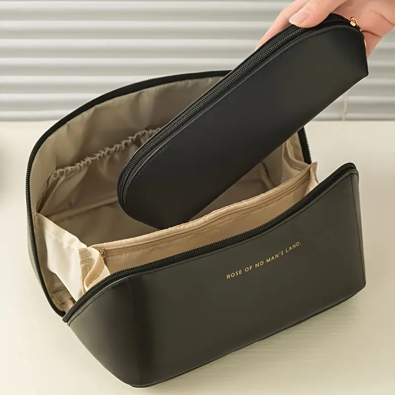 travel makeup clutch bag zipper versatile cosmetic bag portable toiletry wash bag details 3