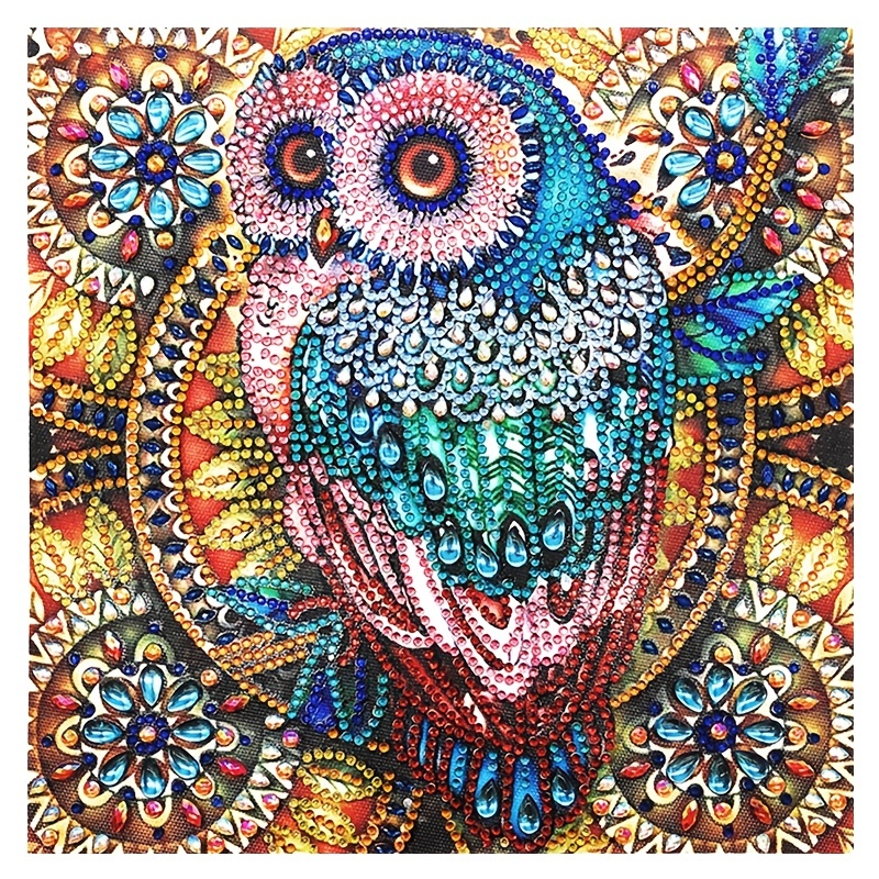 DIY 5D Rhinestone Painting Set - Create a Sparkling Owl with Special Shape  Rhinestones!
