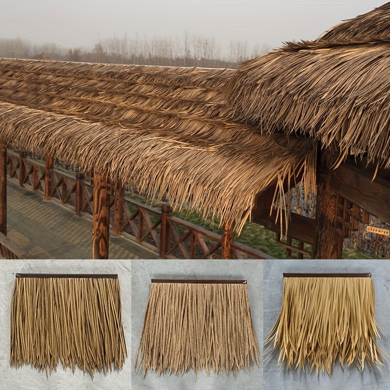 Palm Thatch Simulation thatch Artificial Fake Straw Simulation Thatched  Straw Roof Plastic Tile Artificial Straw Pavilion Decoration Fake Thatched