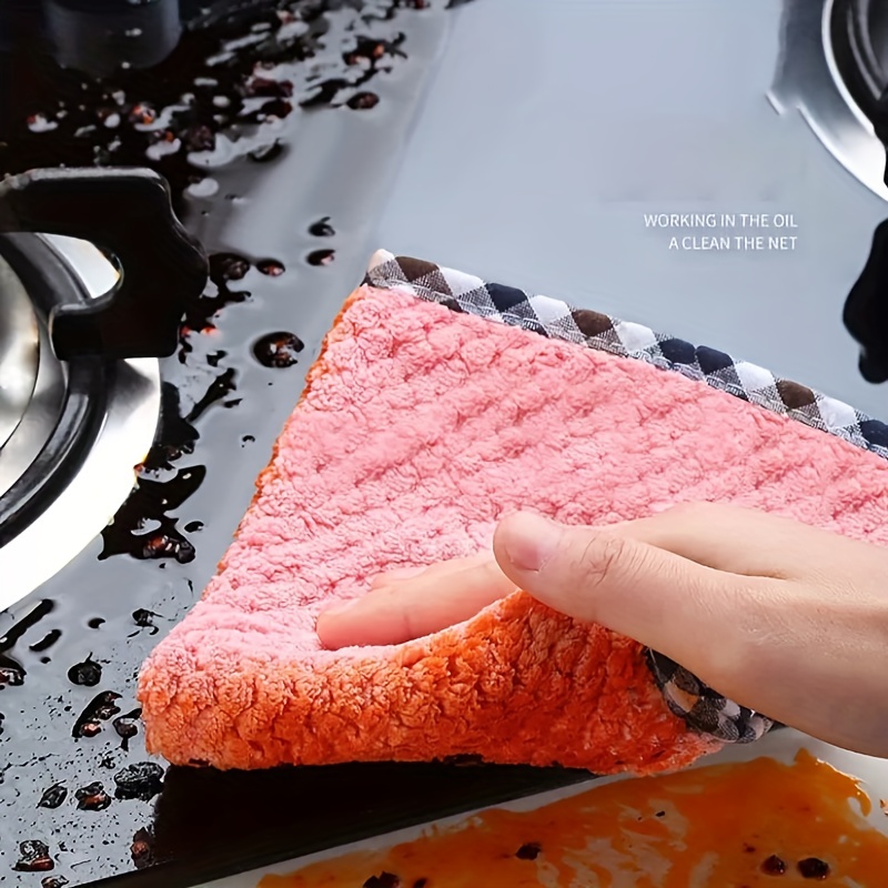 11Pack Kitchen Dish Cloths, Reusable Dish Towels, Nonstick Oil Washable  Fast Drying, Super Absorbent Coral Velvet Cleaning Cloths for Cleaning