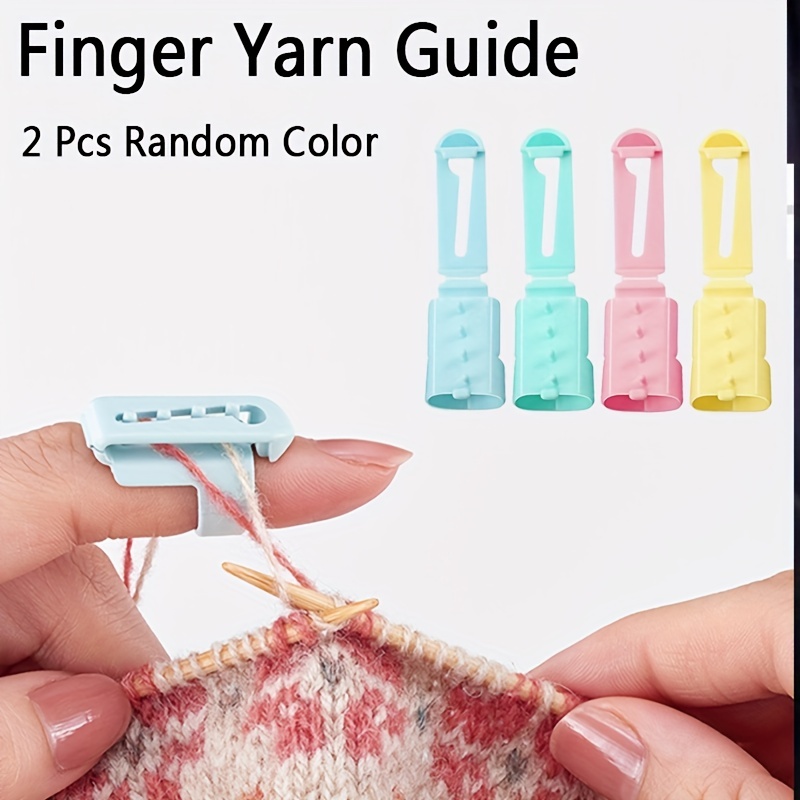 2 Pcs Yarn Guide Finger Holder Knitting Thimble Tool Plastic Yarn Guide  Separated Yarns Tools For Starter Crochet Knitting Crafts Accessories