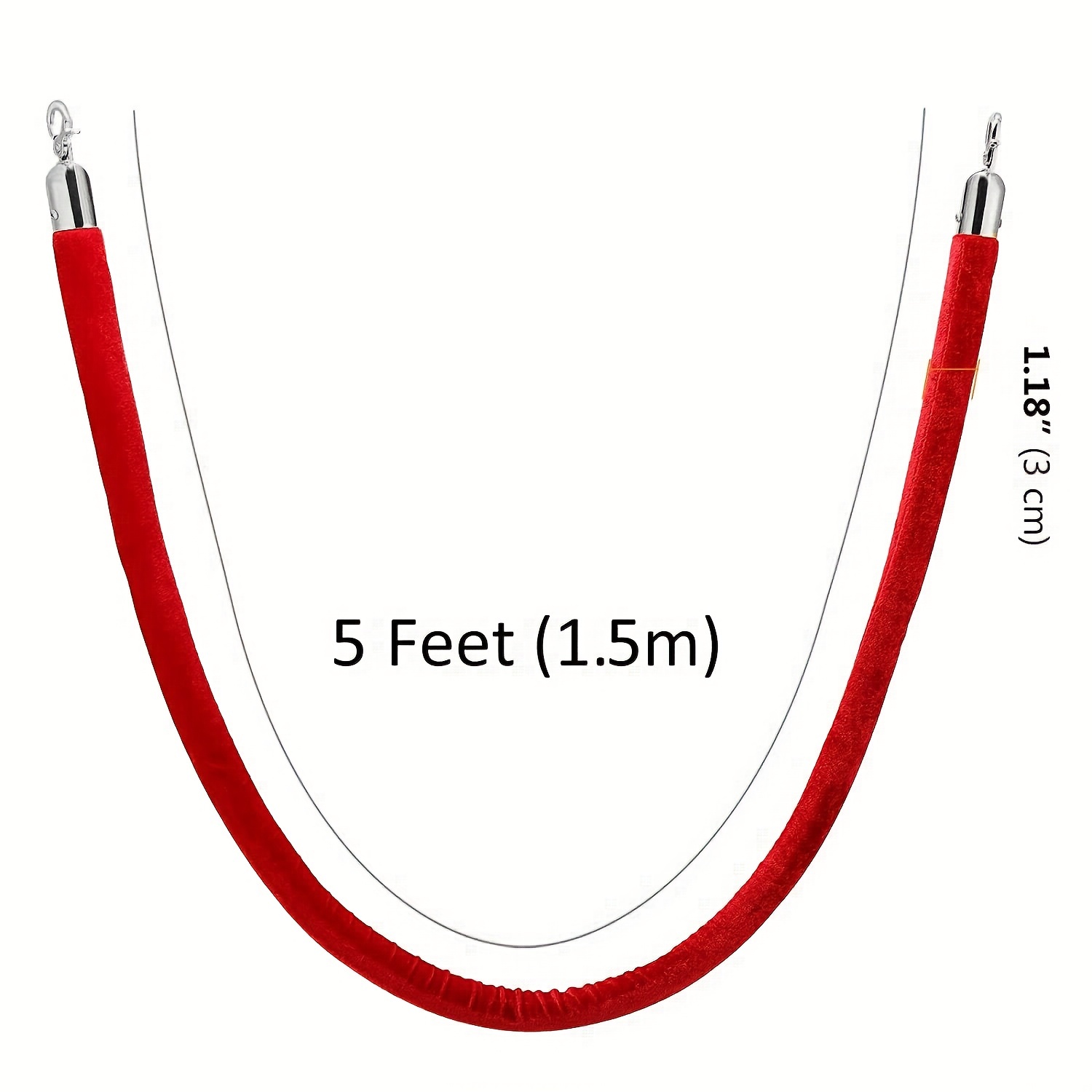 Red Velvet Stanchion Rope, Velvet Hanging Stanchion Rope, Crowd Control  Rope, Barrier With Silver Plated Hooks - Temu United Arab Emirates