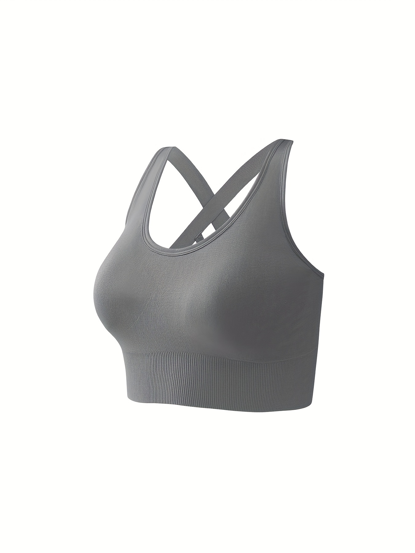 Criss Cross Back Sports Bra Comfy Breathable Running Workout