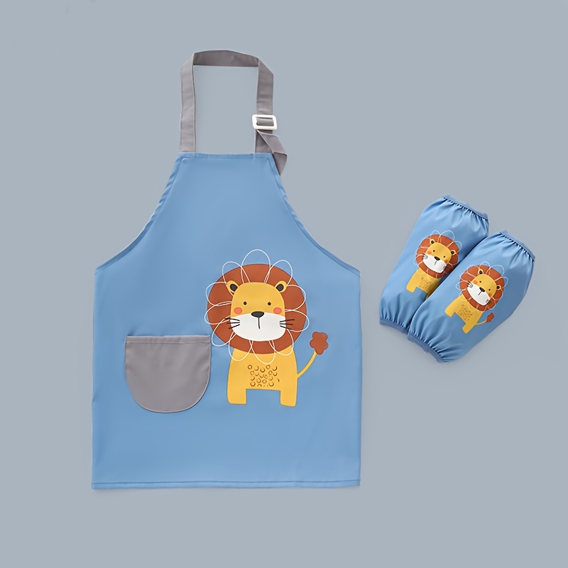JAPIIM Painting Smock, Kids Painting Apron, Cute Cooking Apron with Pa  Coating, Stain-Proof Children's Painting Apron