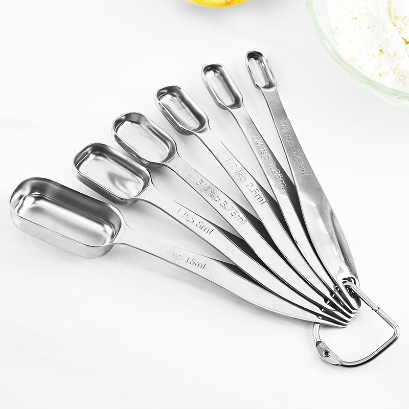 Stainless Steel Measuring Spoons for Cooking, 6-Piece Set