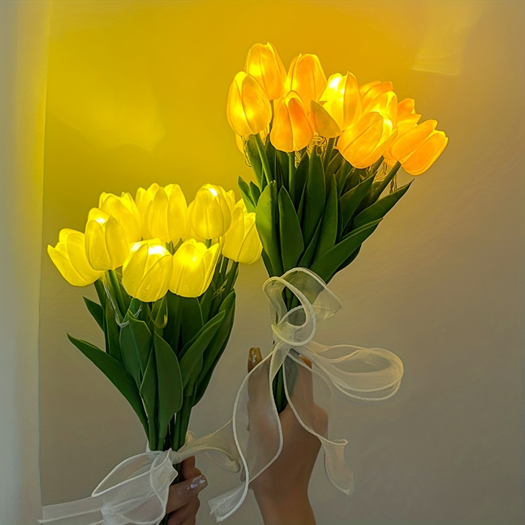 LED tulipani lampada da tavolo fiore USB/batteria mughetto Nightlight Touch  Dimming ornamenti di illuminazione impermeabili decorazioni per la casa