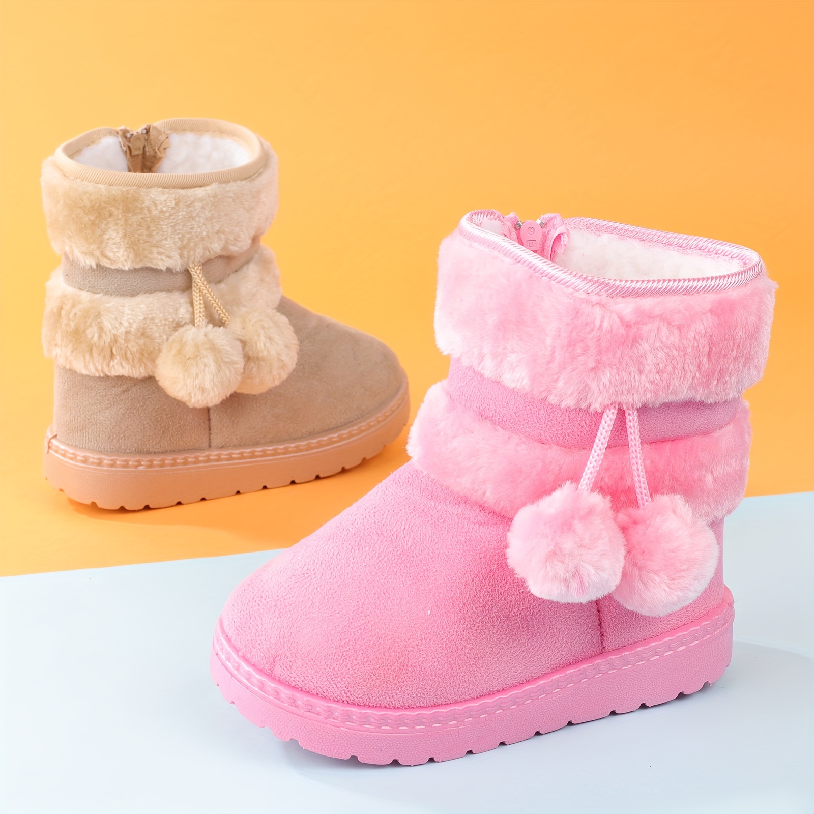 Toddler pink fur boots sale