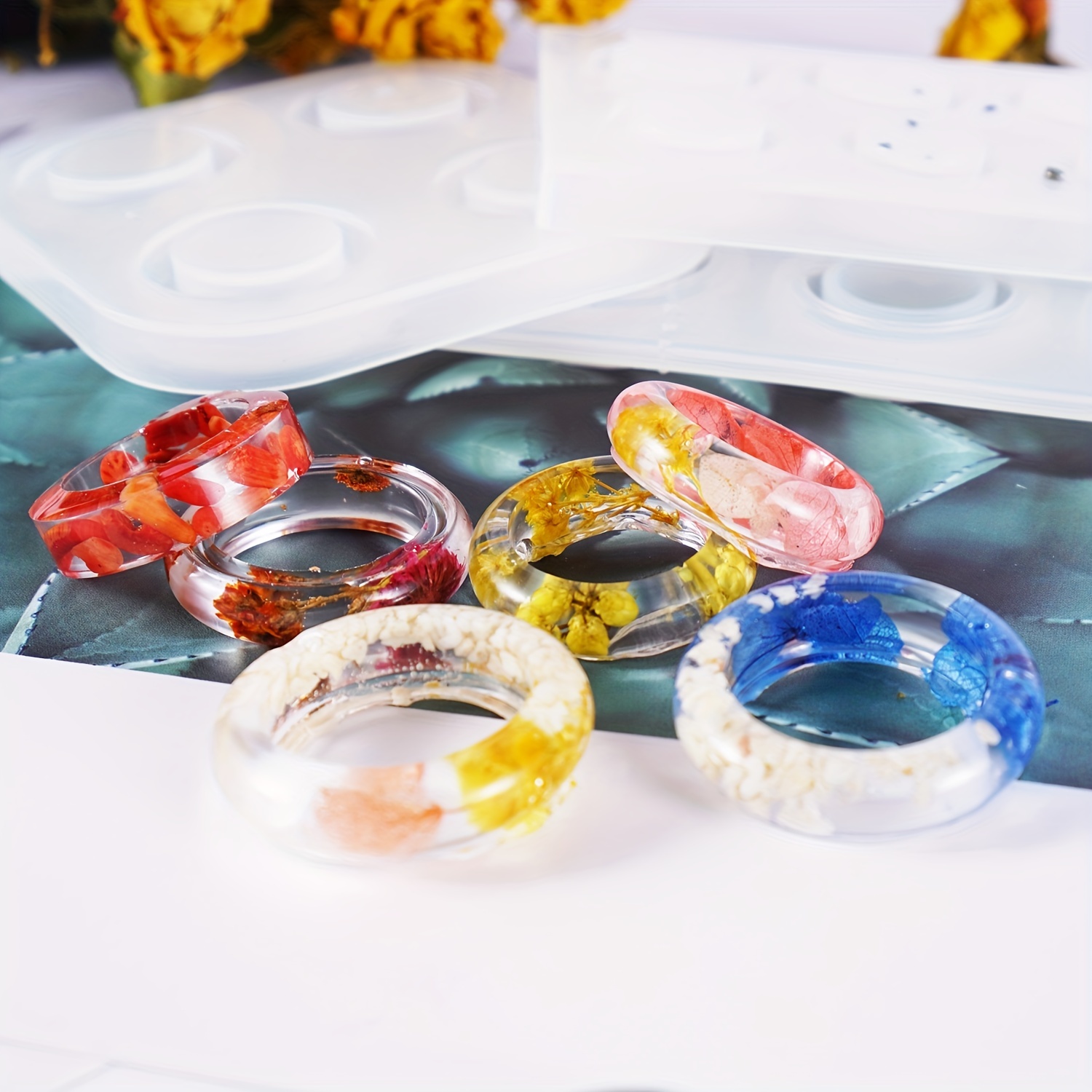 3Pcs/Set Transparent Epoxy Resin DIY Making Ring Handmade Mold