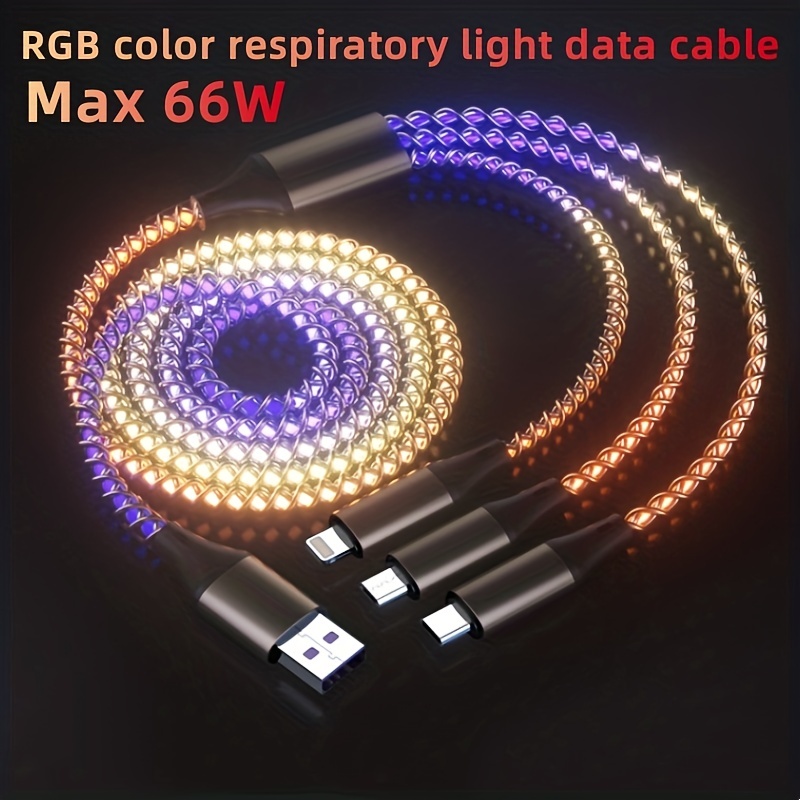 2m Data Cable with RGB Color for Apple and Samsung