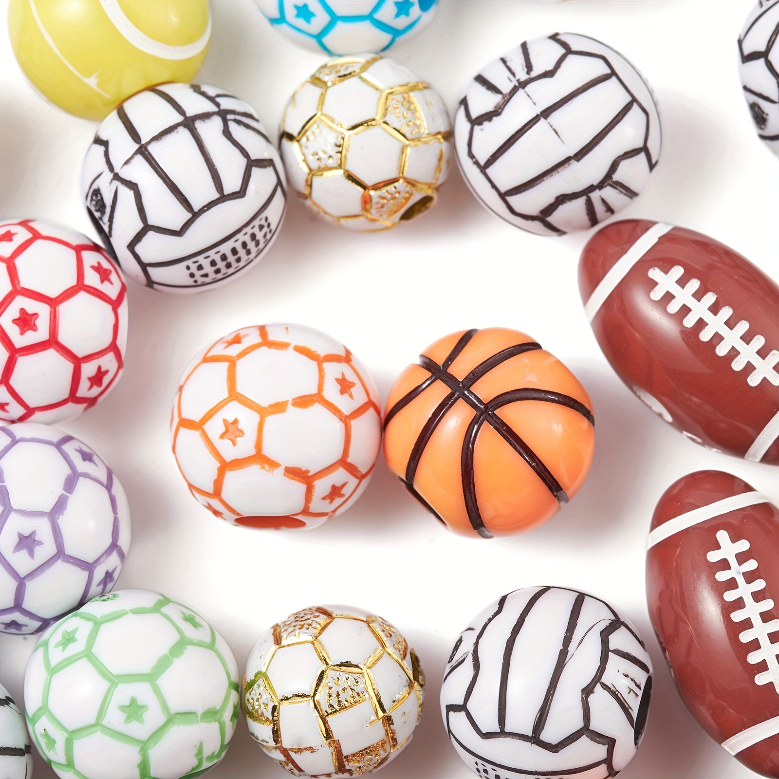 Sport Basketball Football Rugby Tennis Volleyball Beads - Temu