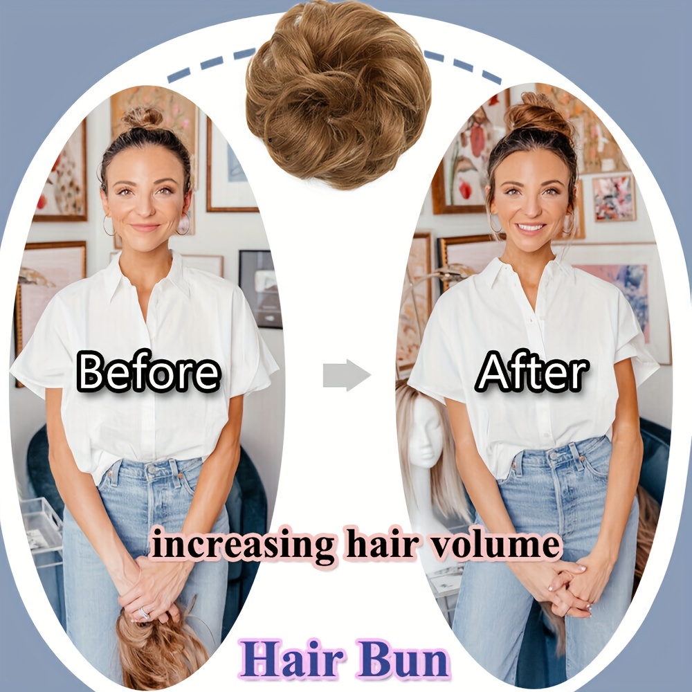 Brazilian 100 Human Hair Messy Hair Bun Chignon Extensions Temu