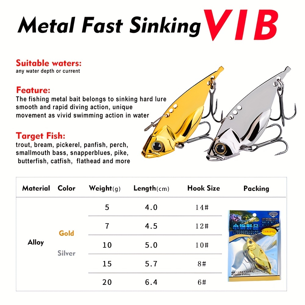 BassLegend Fishing Sinking Lipless Crankbait Vibration Lure Metal