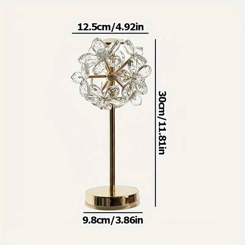 1pc bedroom bedside table lamp usb k9 crystal ball dandelion decorative lamp small mini study desk lamp living room princess room cocktail lounge lighting night lamp ambient table lamp lighting supplies details 9